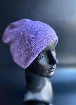 Шапка кругла класична ангора артік бузкова
