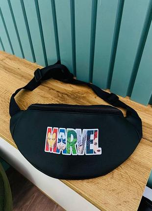 Топ качество ! бананка , сумка на пояс поясная сумка с принтом marvel (арт 585)