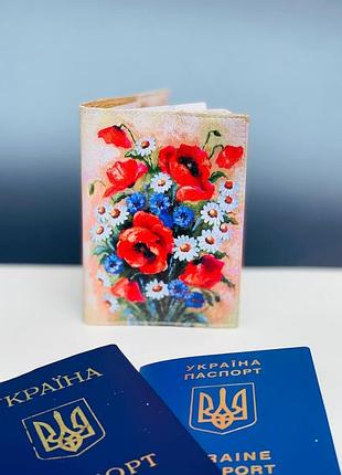 Обкладинка на паспорт- книжку шкіра   закордонний паспорт ,біометричний ,воєний  білет маки