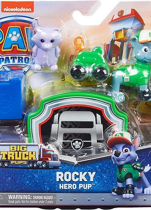 Щенячий патруль: большие грузовики. подарочный набор 6-в-1 с фигуркой рокки, дроном и аксессуарами