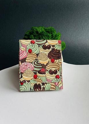 Кошелек  кожа портмоне принт пироженые