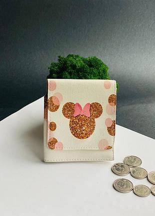 Кошелек  кожа портмоне принт минни маус