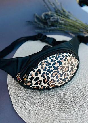 Топ качество ! бананка леопард, сумка на пояс  поясная сумка с принтом