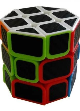 Кубик рубика цилиндр карбон + подставка в подарок2 фото