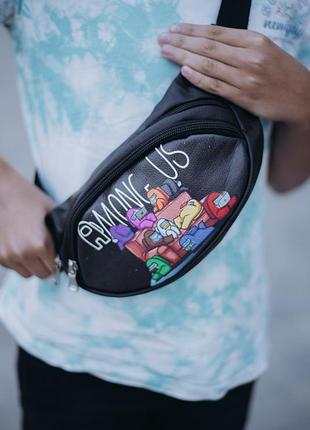 Топ качество ! детская бананка , сумка на пояс  поясная сумка с принтом амонг ас