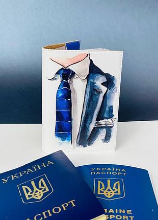 Обложка на паспорт - книжку кожа , загранпаспорт, загран паспорт венный билет мужская
