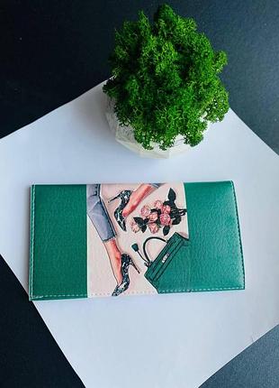 Шкіра гаманець, портмоне з принтом принт туфли