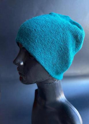 Шапка кругла класична ангора артік зелена