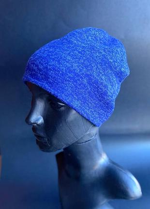 Шапка кругла класична ангора артік синя