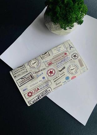 Кошелек ,портмоне,кожа с принтом принт