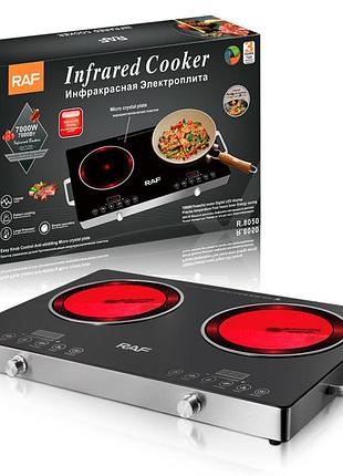 Інфрачервона двоконфорочна плита raf r.8050, 1500вт