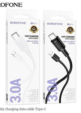 Кабель usb borofone bx111 type-c 3a колір чорний
