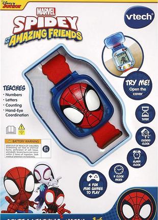 Человек-паук интерактивные детские часы со спайдерменом оригинал vtech spider-man spidey learning watch