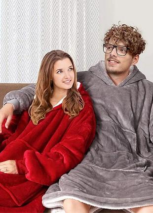 Толстовка-плед з капюшоном huggle hoodie (оверсайз)
