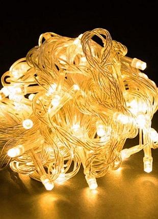 Гирлянда rd-7140 100 led 10 м теплый цвет / прозрачный провод