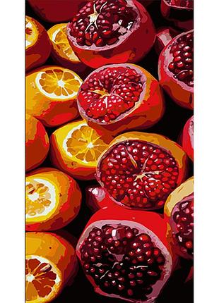 Картина за номерами strateg соковиті гранат та апельсин розміром 50х25 см (ww212)
