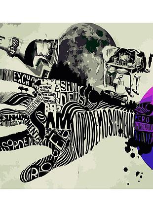 Картина за номерами strateg преміум рука у просторі розміром 40х50 см (dy146)