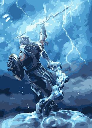 Картина за номерами strateg преміум могучий зевс розміром 40х50 см (dy153)