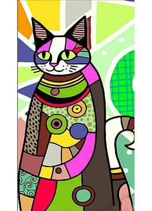 Картина за номерами strateg поп-арт кішка розміром 50х25 см (ww229)