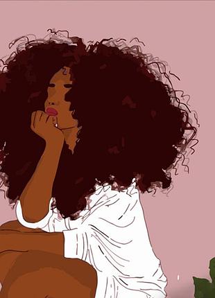 Картина за номерами strateg преміум кудряха розміром 40х50 см (dy346)