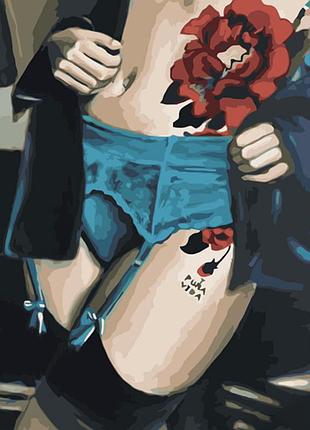 Картина за номерами strateg преміум спокуслива квітка розміром 40х50 см (gs1195)