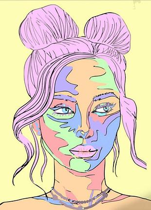 Картина за номерами strateg преміум кольорова дівчина розміром 40х50 см (dy323)