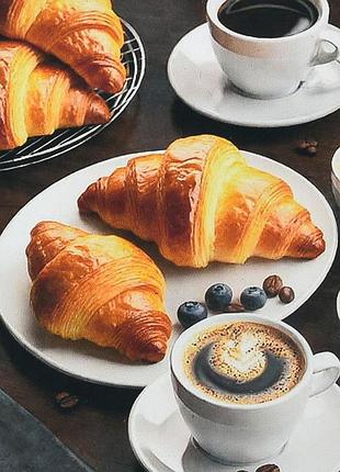 Алмазна мозаїка strateg преміум кава з запашними круасанами розміром 30х40 см (heg88140)