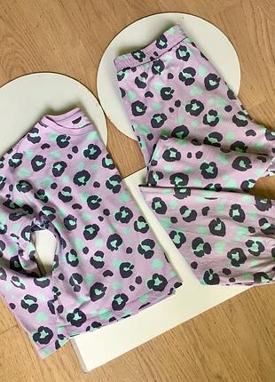 Пижама next в леопардовый принт/ одежда для дома/ 9-11 лет/ 146 см/ хлопок