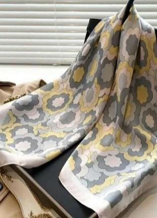 Платок платок платок твилли сатиновый на голову сумку в цветочный принт платок бант косынка нов