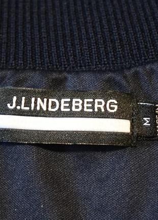 Непродуваемый чистошерстяной свитер на молнии j.lindeberg dina windbreaker golf sweater, navy m7 фото