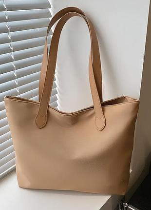 Жіноча сумка-шопер текстильна з довгими ручками