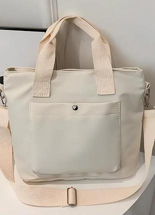 Женская нейлоновая сумка шоппер с плечевым ремнем и ручками