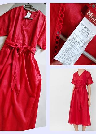 Люкс max mara красное платье 100 рамы р 36 сток