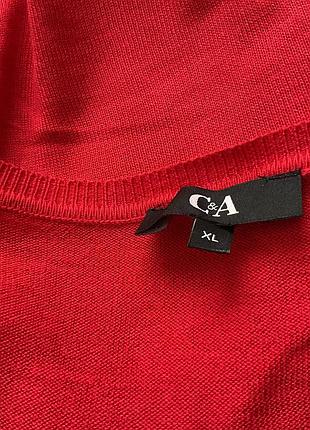 Легкий красный свитер/ xl/ brend c&amp; a 5