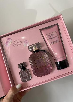 Парфуми bombshell fragrance trio, парфумы лосьйон, лосьон крем для тіла victoria’s secret