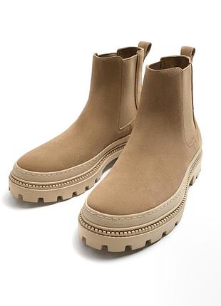 Zara нові ботінки замш
