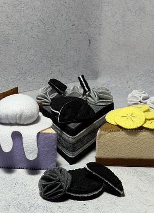 Торт шматочками з фетру 3 шт