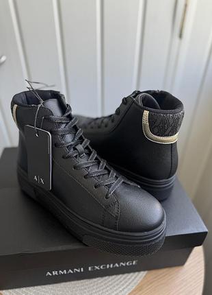 Женские high top sneakers with allover logo insert armani exchange