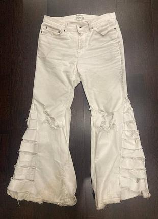 Flared opium classique jeans white/black2 фото