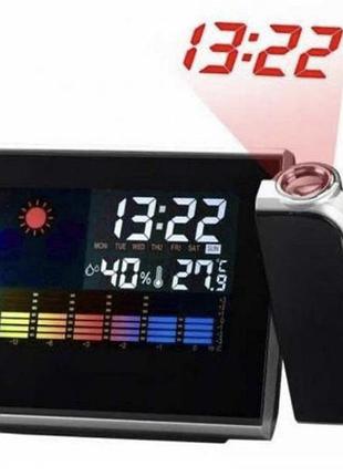 Годинник метеостанція ds-8190 2573 з проектором часу + календар з термометром