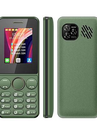 Кнопковий мобільний телефон на 4 сім карти aiek s-mobile s73 green