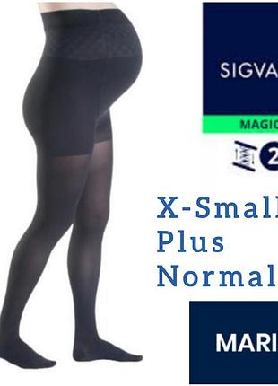 Компресійні колготки для вагітних sigvaris magic, кл. 2, р. x-small plus normal, темно-синій колір