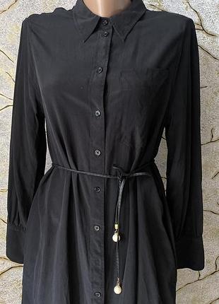 Плаття сукня сорочка шовкова натуральний шовк чорна міді максі