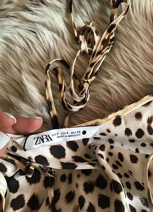 Zara шикарний невагомий костюм в білизняному стилі в принт8 фото