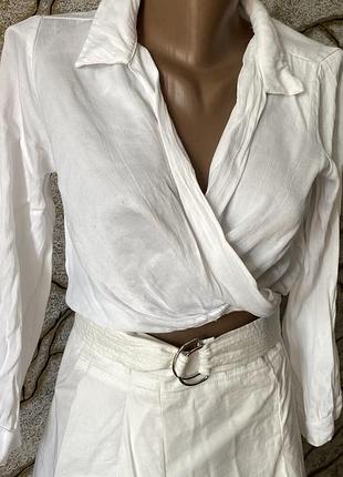 Блузка топ сорочка zara віскоза біла