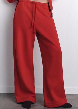 Zara straight leg / джогери з м’якої тканини червоні розмір м