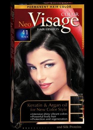 Стойкая краска для волос visage 41 черный юнайс unice