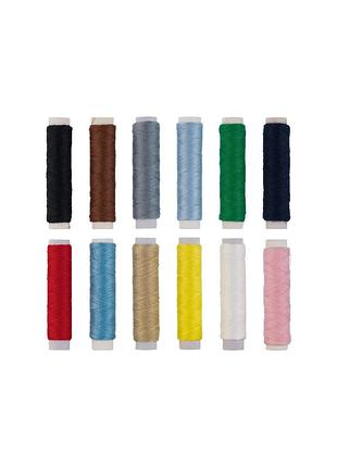 Набор ниток для ручного и машинного шитья 12 шт по 50 м комбинированный crelando