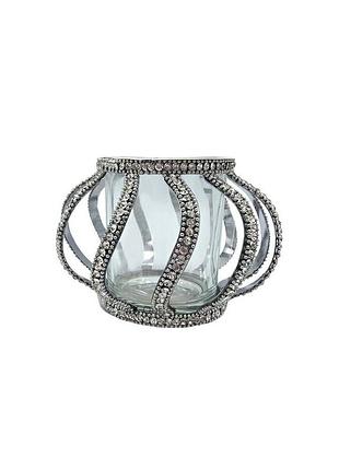 Свічник із скляною колбою для чайної свічки 13х13х9,5 см комбінований aldi