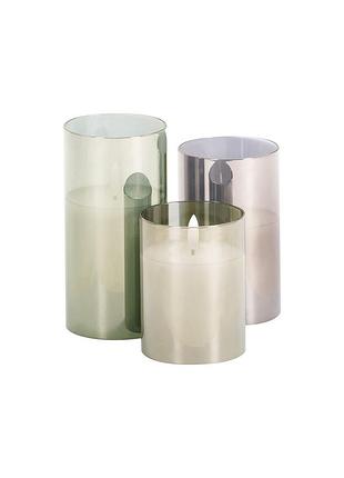 Свічки світлодіодні воскові в скляних колбах 3 шт комбінований casalux